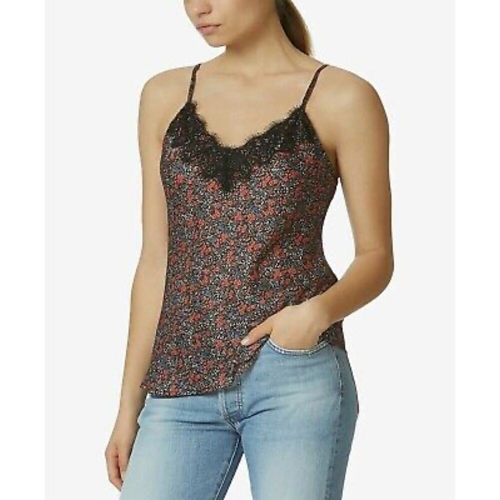New Avec Les Filles Lace Trim Floral Camisole Women's Size S